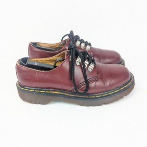 Dr. Martens 8098 UK 6 Cherry Red Chunky Leather Women's US 8 England Shoes Vtg